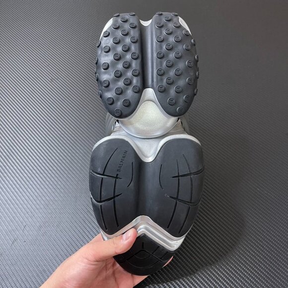 Balmain Unicorn Leather Low-Top Black And White Loafers - Picture 6 of 9